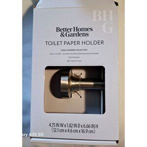 Better Homes & Gardens Satin Nickel Toilet Paper Holder Clean Modern Design